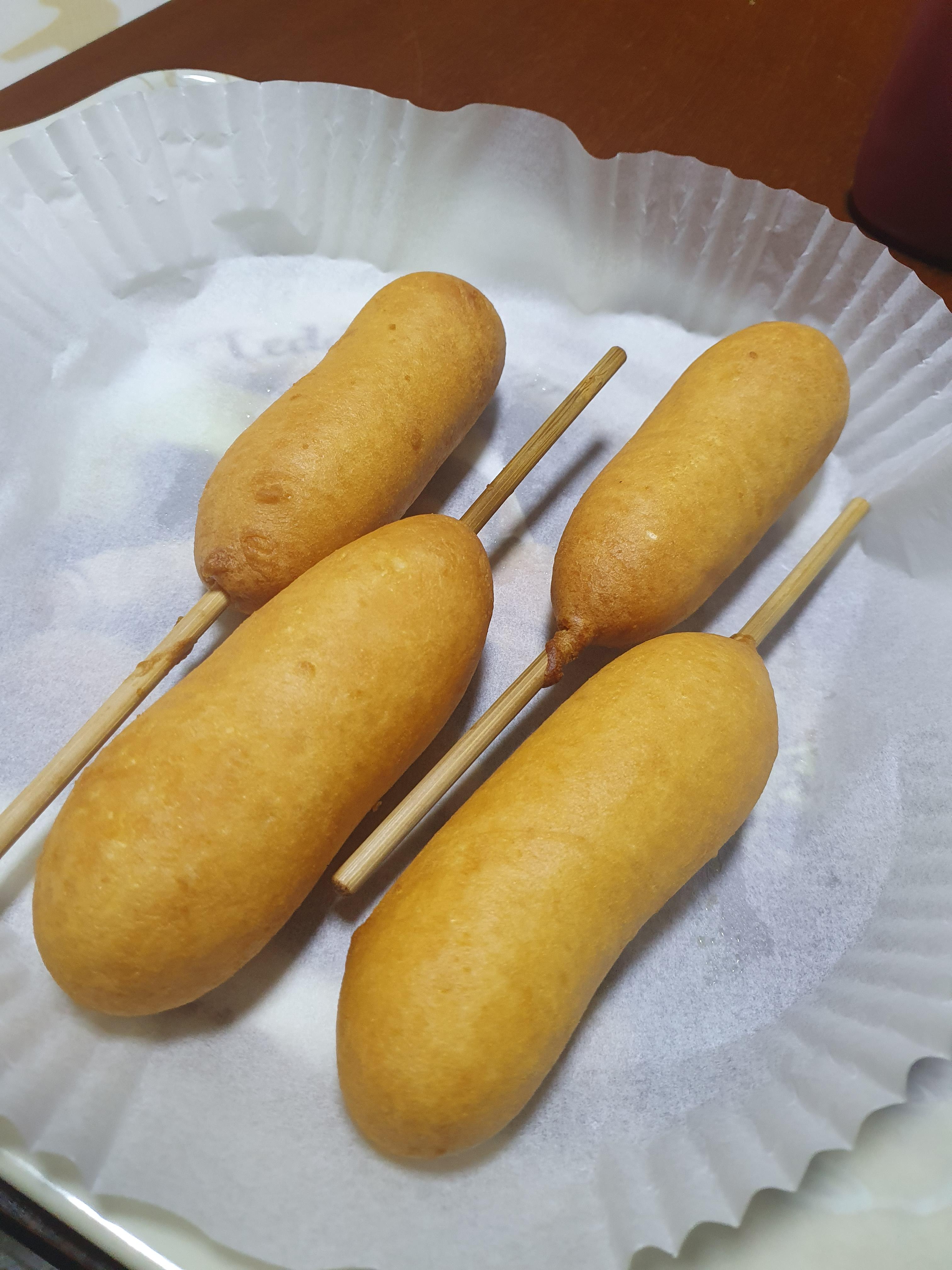 cj 고메 오리지널 핫도그 조리 완료!