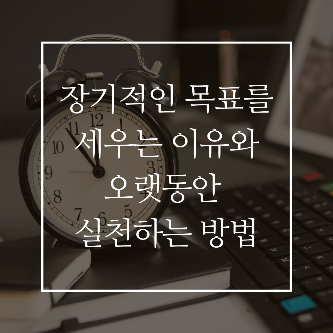 장기적인 목표를 세우는 이유와 오랫동안 실천하는 방법 커버