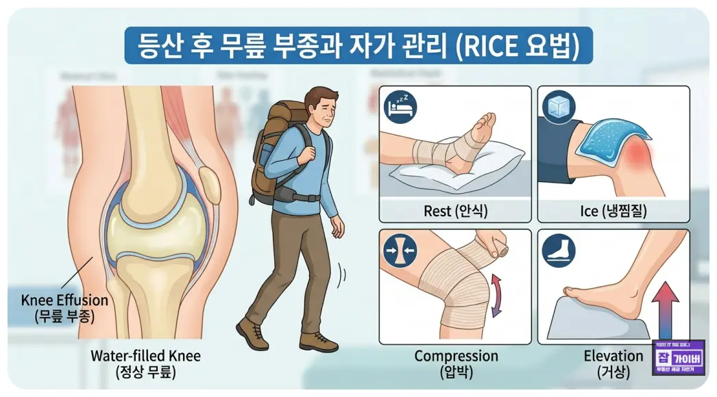 3 등산 후 무릎 부종과 자가 관리 (RICE)