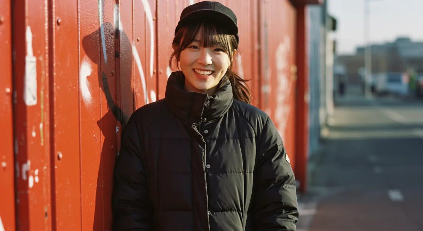 롱패딩 차림의 여성