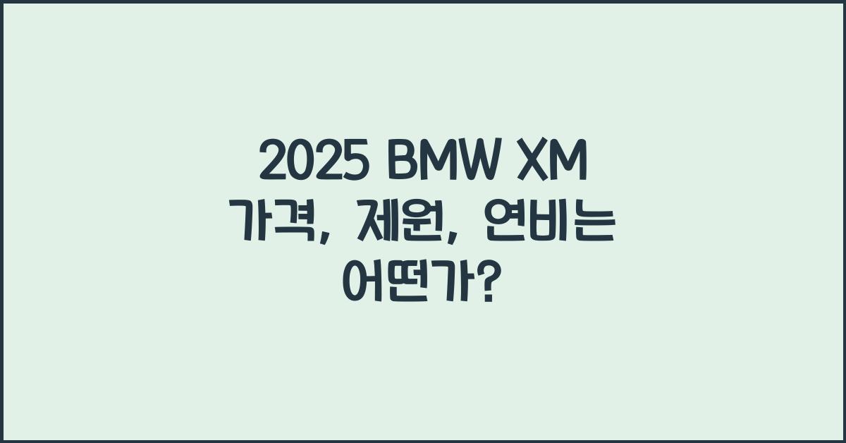 2025 BMW XM 가격, 제원, 연비