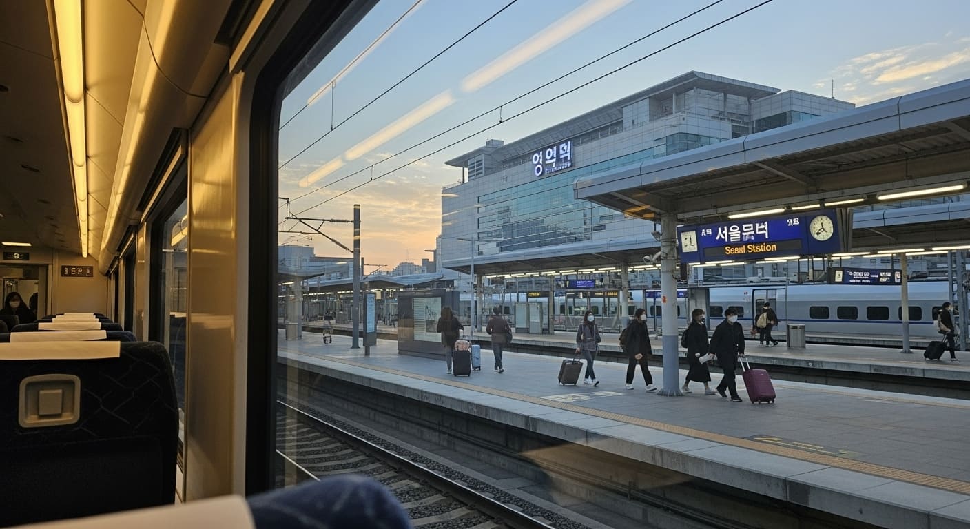 추석 연휴 운행되는 SRT 열차 출발 장면