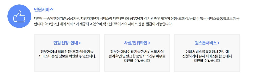 정부24 민원서비스