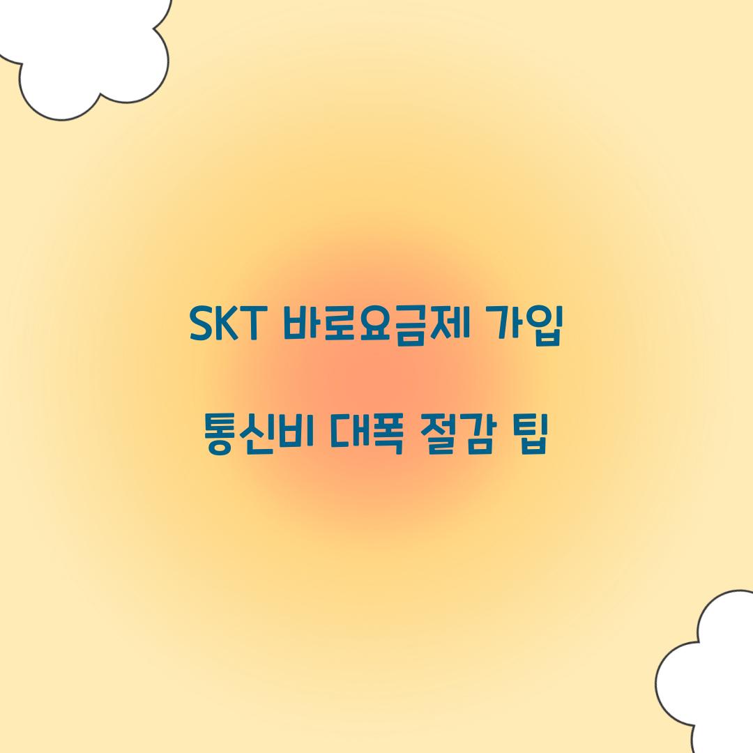 SKT 바로요금제 가입