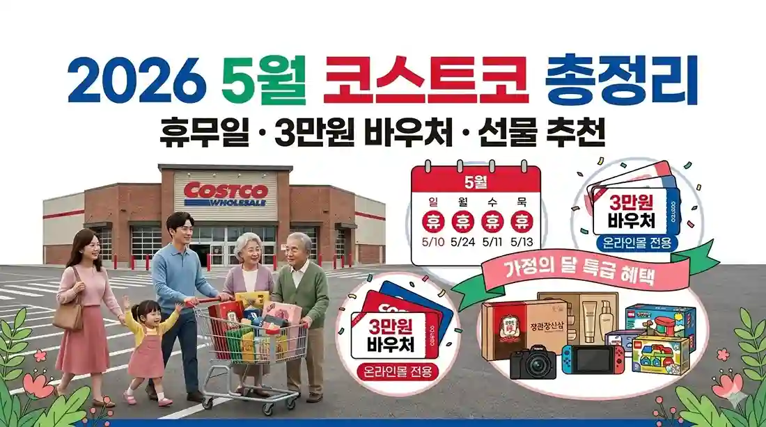 2026년 5월 전국 코스트코 휴무일 지점별 정리 및 가정의 달 할인 행사, 온라인 바우처 혜택 안내