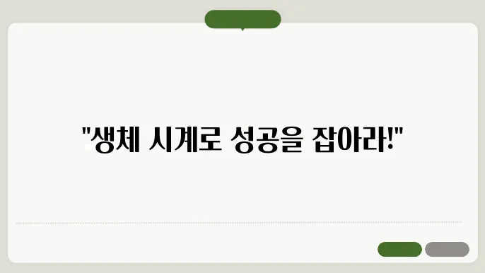 생체 시계에 대한 이해
