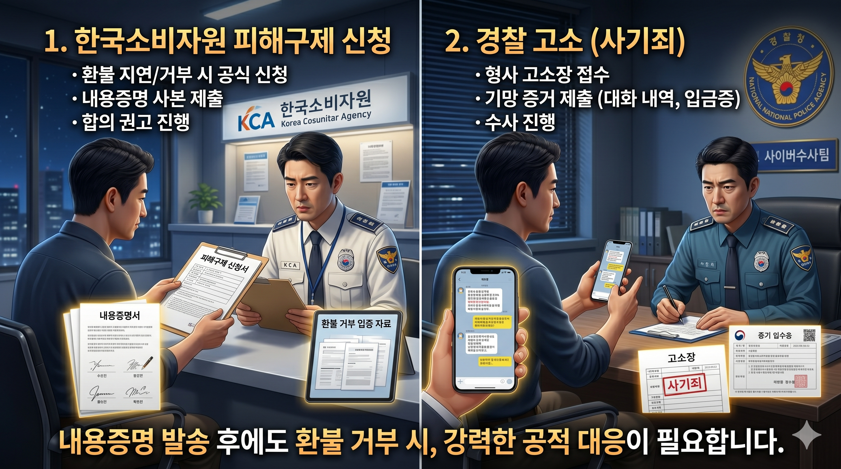 환불 거부 및 잠적 시 후속 법적 조치