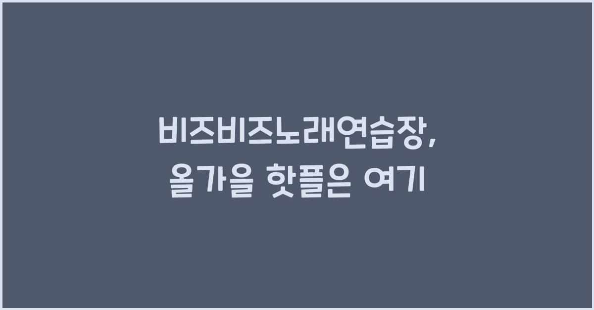 비즈비즈노래연습장