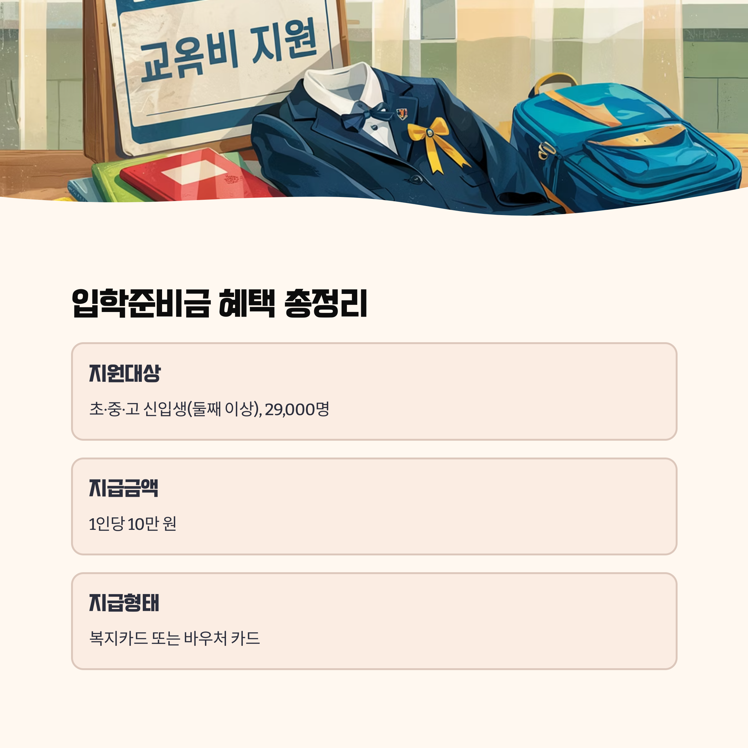 다자녀 입학준비금, 누가 얼마 받나?