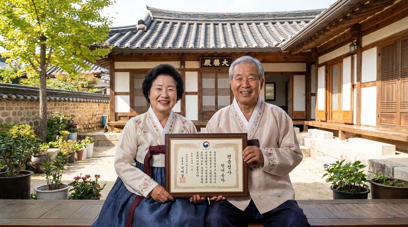 기초연금 자격 요건을 충족하여 혜택을 받는 대한민국 고령층의 모습