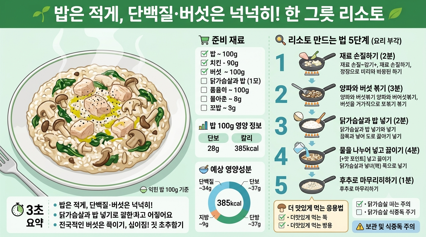 버섯닭가슴살리소토