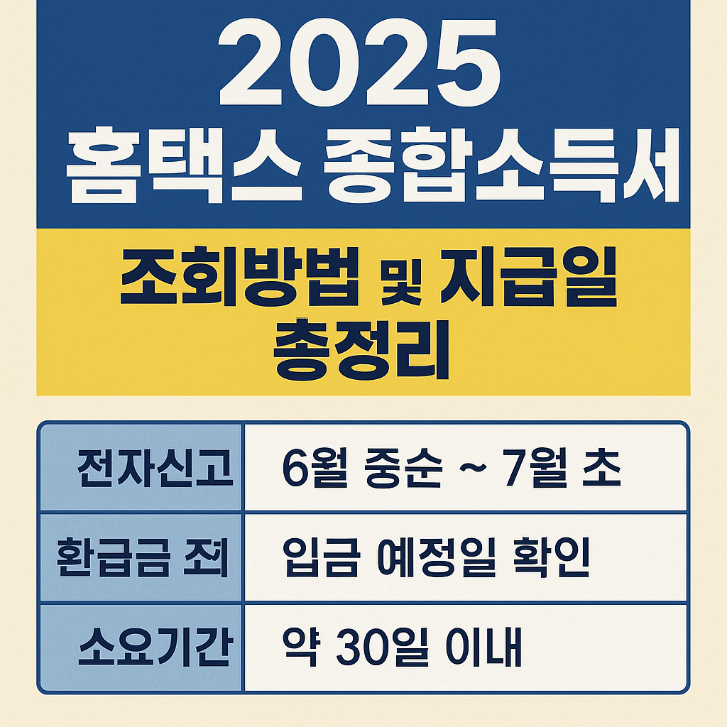 홈택스 종합소득세 환급일 안내자료