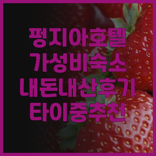 펑지아 주변 가성비 호텔 추천! 내돈..