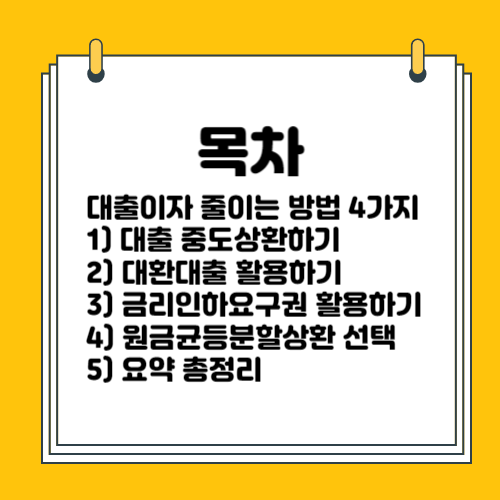 대출이자 줄이는 방법 알아보기 총정리
