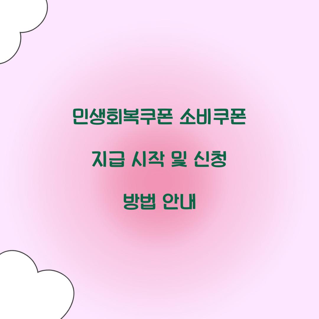민생회복쿠폰 소비쿠폰