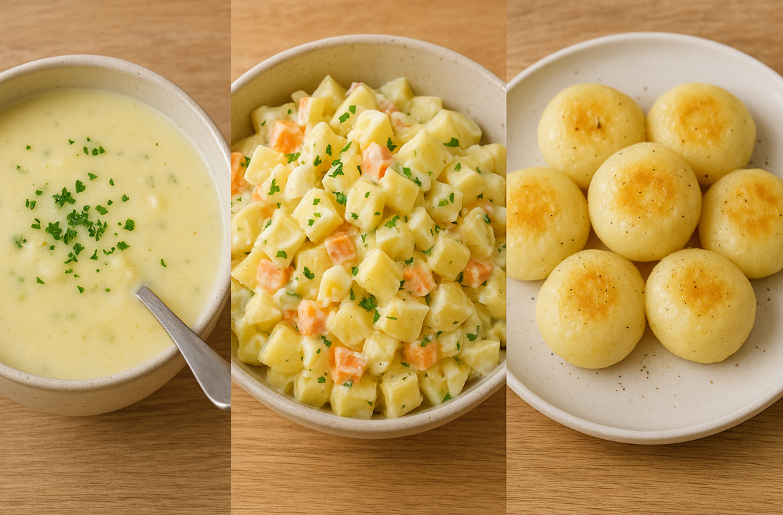 부모님을 위한 감자수프,감자샐러드,감자떡 요리사진