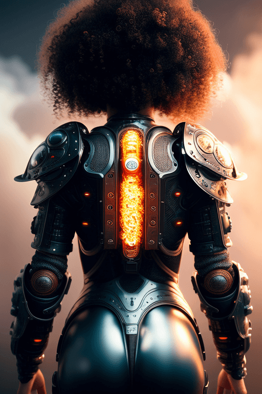 Playground AI로 생성한 그림(1) - 중년 여성 로봇