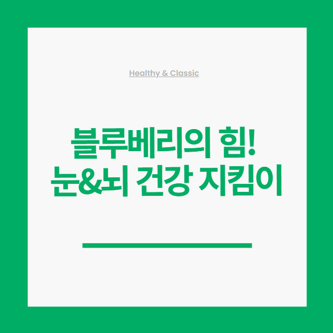 블루베리의 힘! 눈&amp;뇌 건강 지킴이