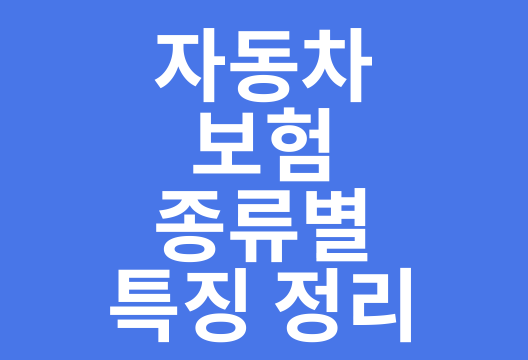 자동차보험 종류 완벽 가이드, 당신에게 꼭 맞는 보험 찾기
