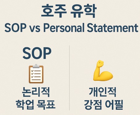 호주 유학 SOP vs Personal Statement 비교 사진
