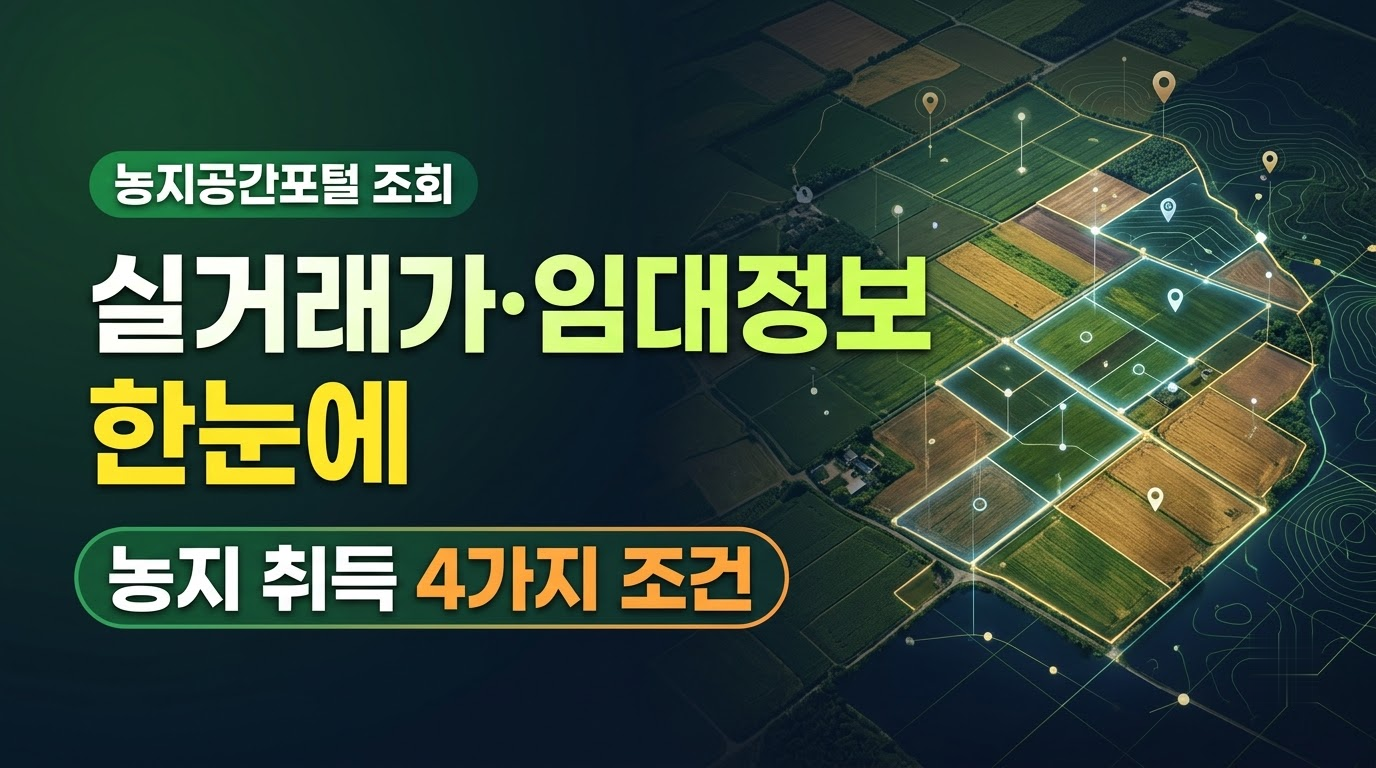 농지공간포털 조회를 통한 농지매매가격과 실거래가 확인 안내