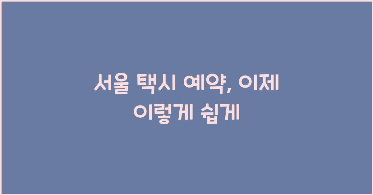 서울 택시 예약