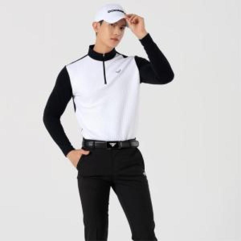 남자가을웨어 고기능원사 골프반집업티셔 핏감좋은티