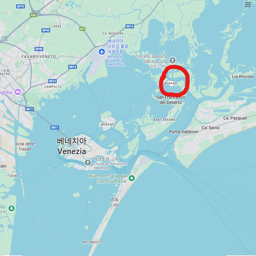 부라노 위치 지도