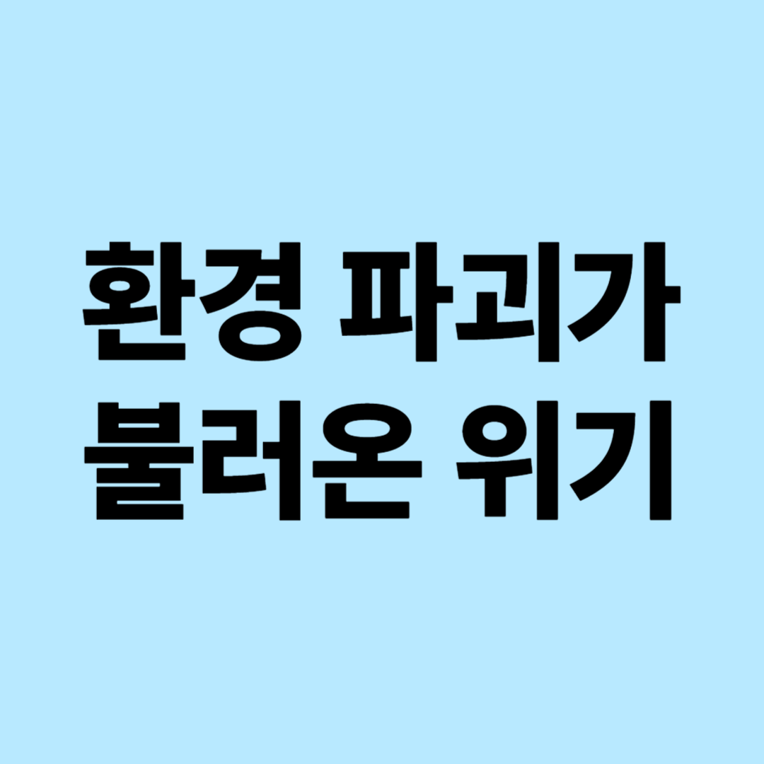 환경파괴가 불러온 위기