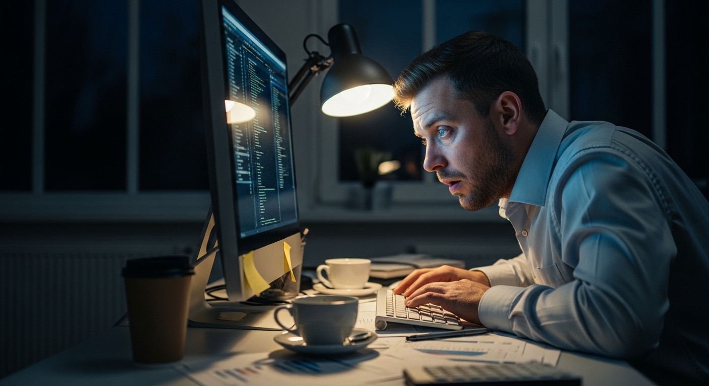 야근하는 직장인