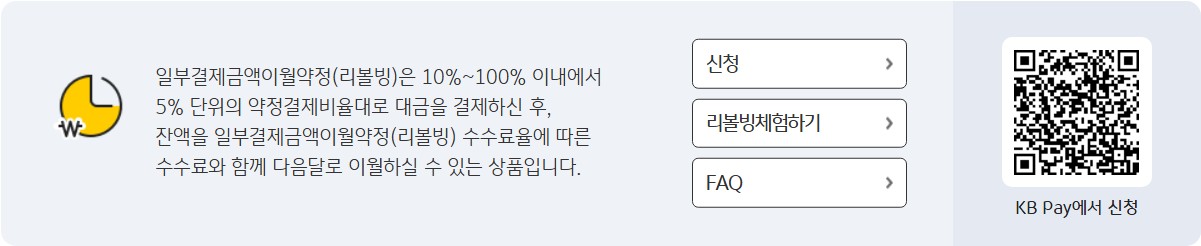 국민카드 리볼빙 간략요약 안내