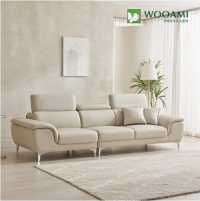 우아미가구 레브 4인용 무빙헤드레스트 가죽 소파 2color