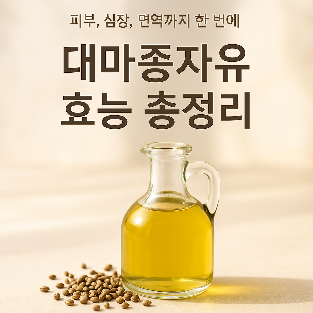 대마종자유 효능 총정리: 피부부터 면역력까지 한 번에 챙기자!