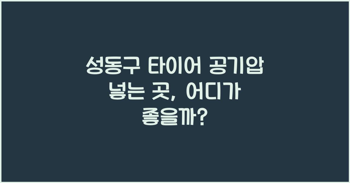 성동구 타이어 공기압 넣는 곳