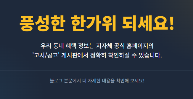 추석 민생지원금 지역