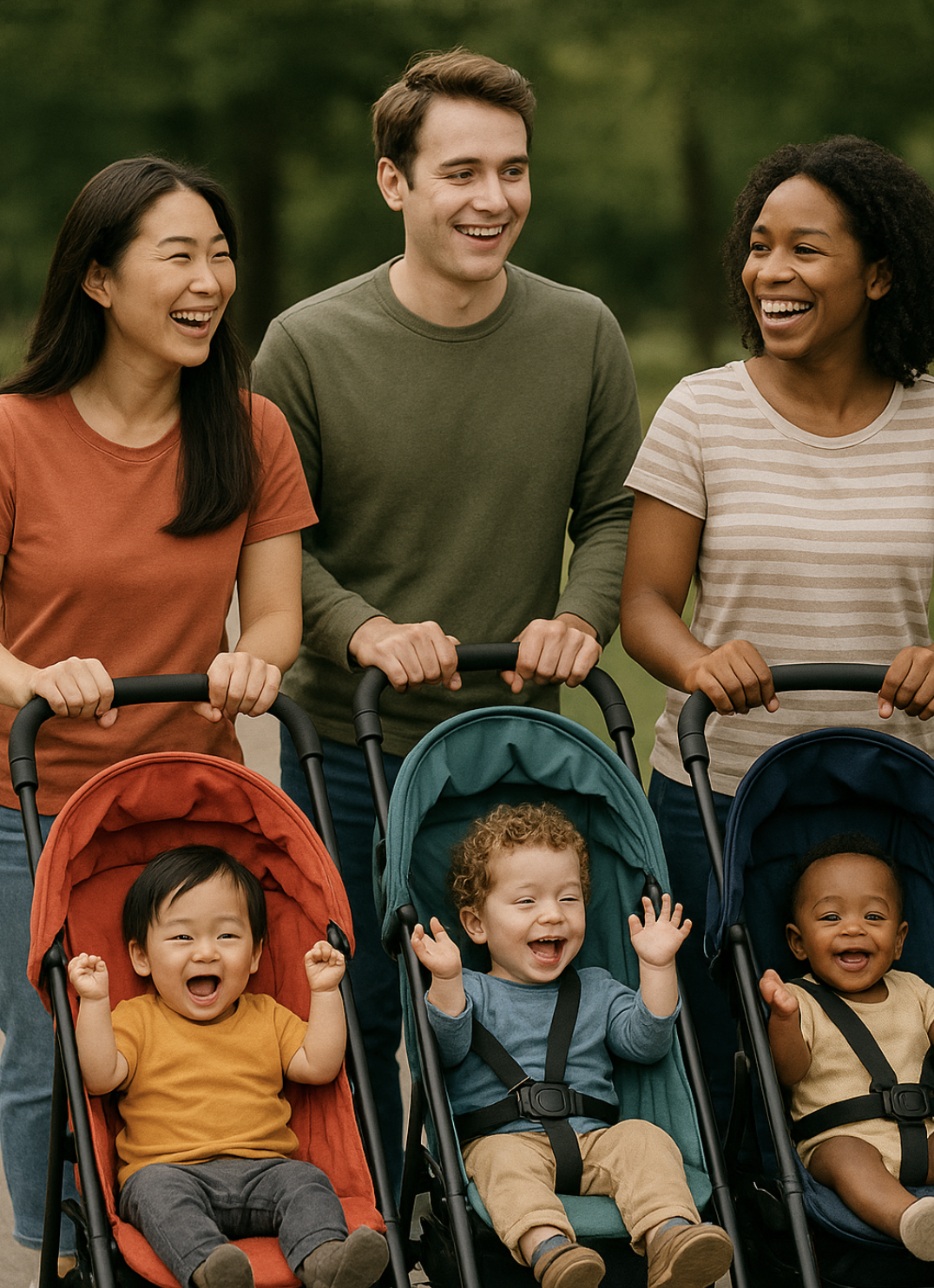행복하게 웃으며 육아 중인 친구들