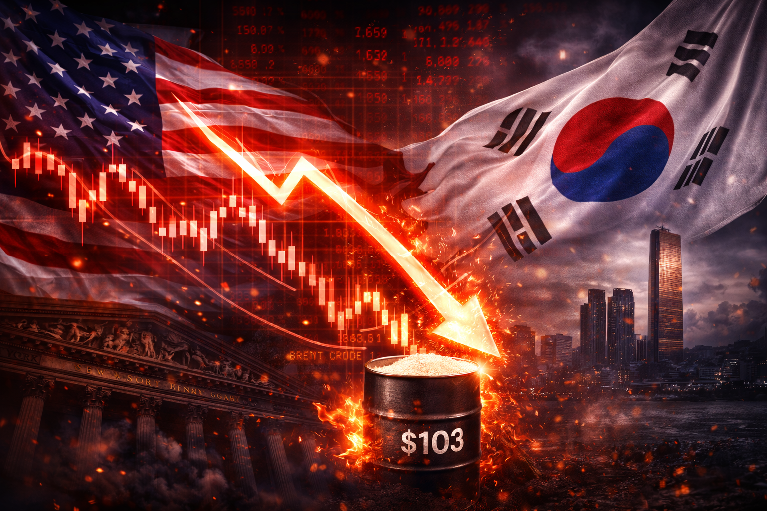 미국 지표 하락이 한국에 영향을 주는 이미지