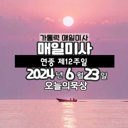 2024년 6월 23일 매일미사 연중 제12주일 오늘의 묵상