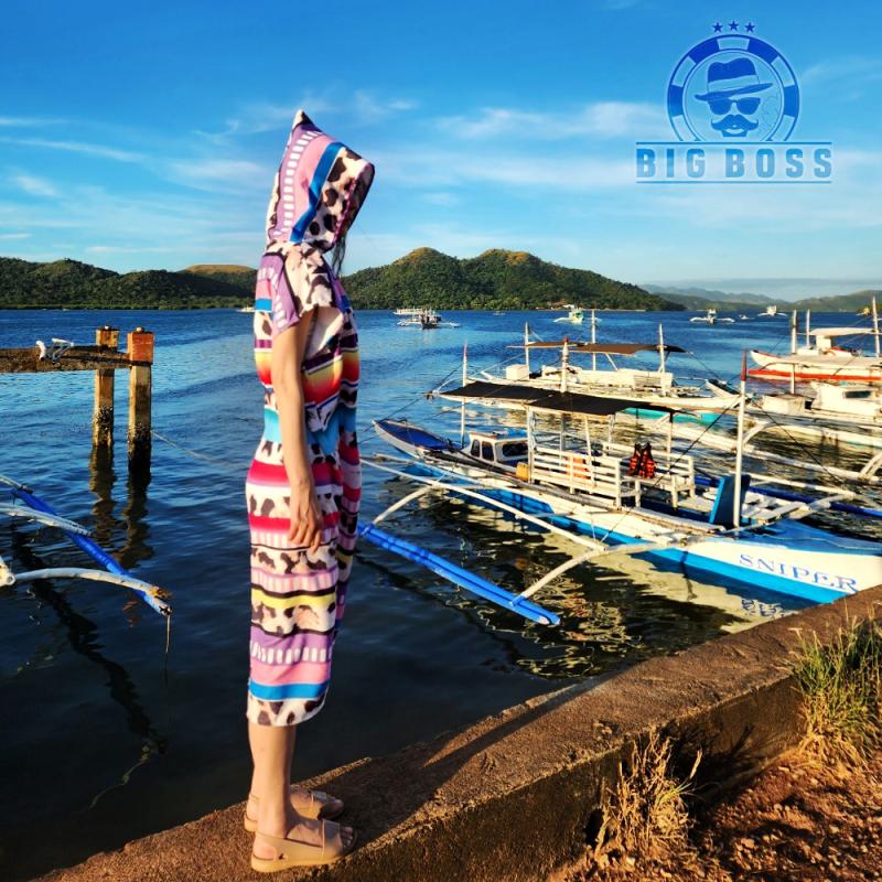 빅보스 서핑 판초 타월 비치 웨어 해수욕장 물놀이 판초 타올