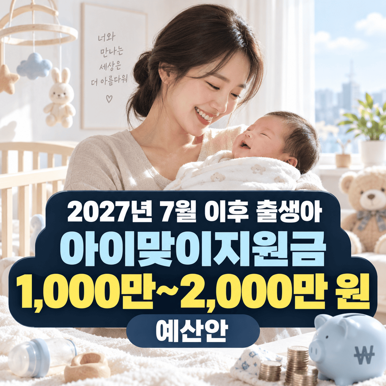 2027년 7월 이후 출산&middot;분만 혜택을 확인하는 분들을 위해 아이맞이지원금과 아동기본수당 금액, 적용 기준일, 가정보육 추가지원과 분만비 지원을 공식 자료 기준으로 정리합니다.
