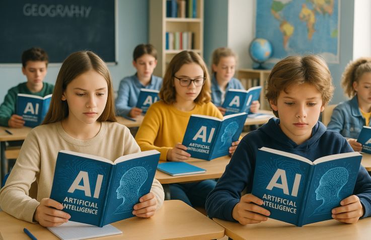 AI교과서로 공부하는 유럽학교 그림