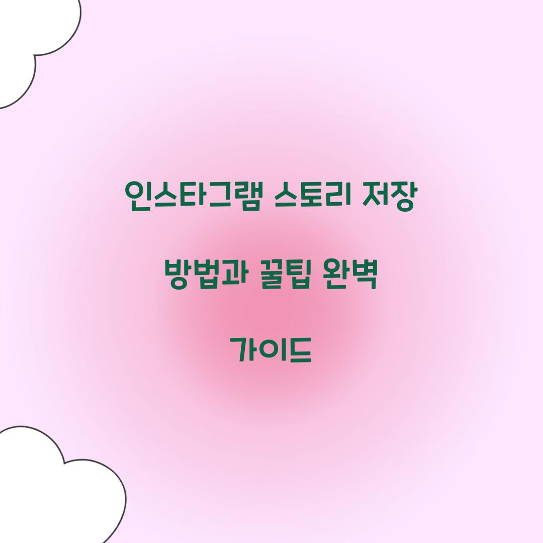 인스타그램 스토리 저장