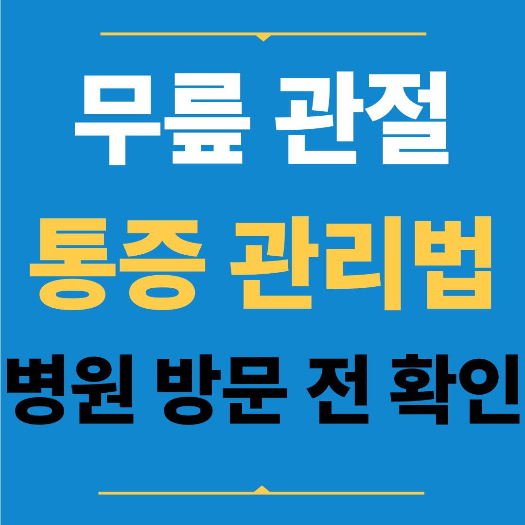 무릎 관절 통증 관리법 총정리, 병원 가기 전 꼭 확인하세요