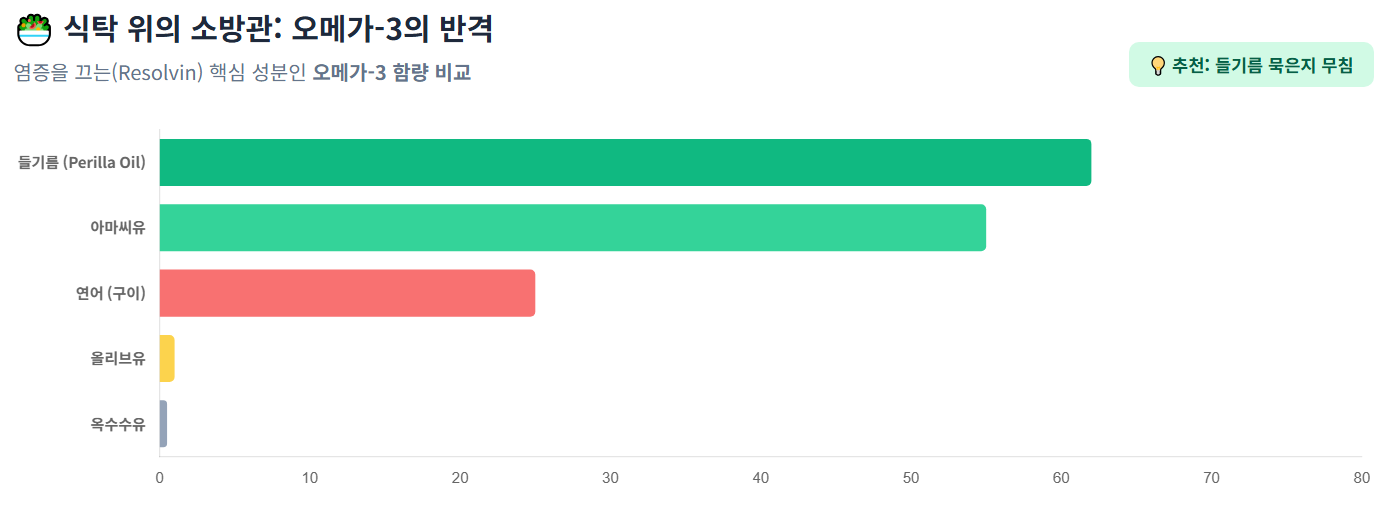 만성염증에 대한 오메가 3 효능에 대한 인포그래픽 이미지