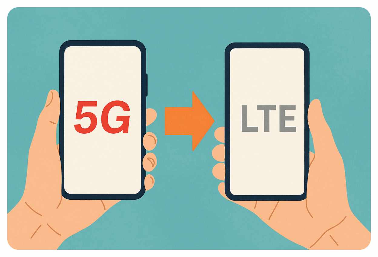 5G 핸드폰인데 LTE나 3G로 변경하면 무슨 문제가 생기나요?
