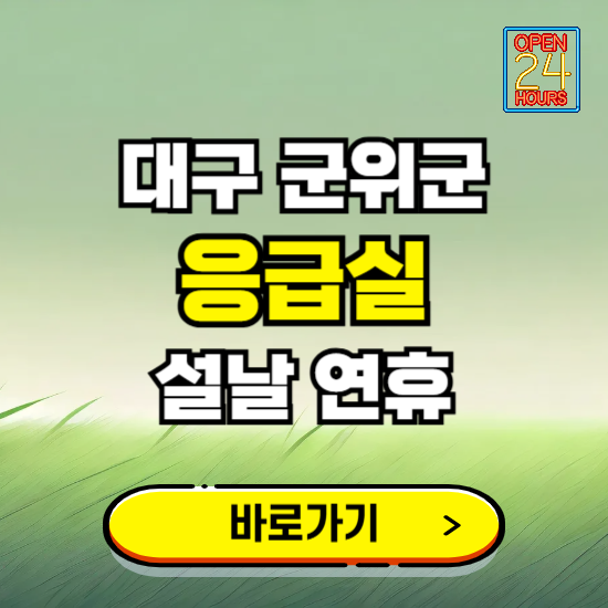 대구 군위군 설날 연휴 비상진료 응급실 병원 찾기 ❘ 내근처 24시 야간 심야 휴일 가능한 곳