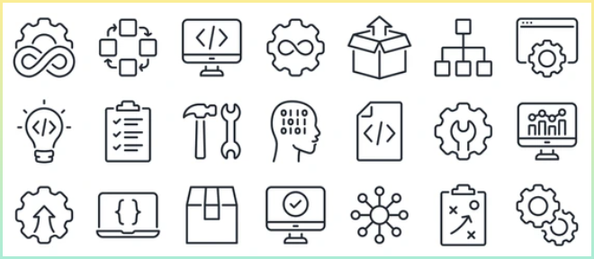 애자일 방법론에서 사용하는 기능들을 포함하는 아이콘. 사실 DevOps에 가까운 것 같다.