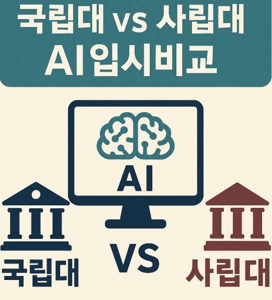 국립대 vs 사립대 AI입시비교 (AI 입시난이도, 커리큘럼, 지원전형)
