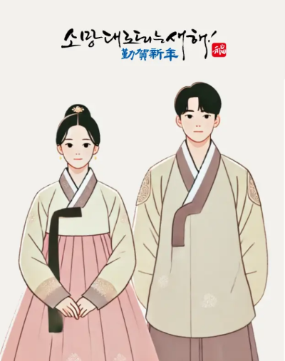 남녀-한복-설날-문구