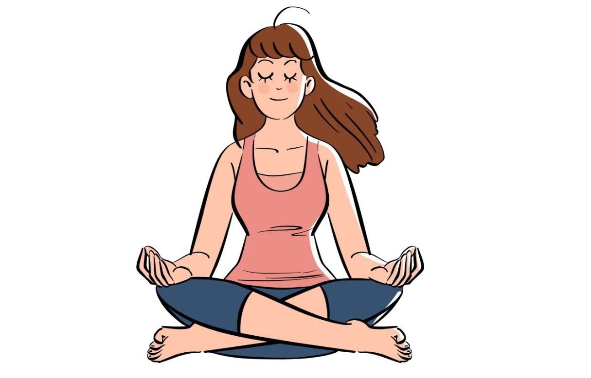여자가 명상, 요가하는 이미지